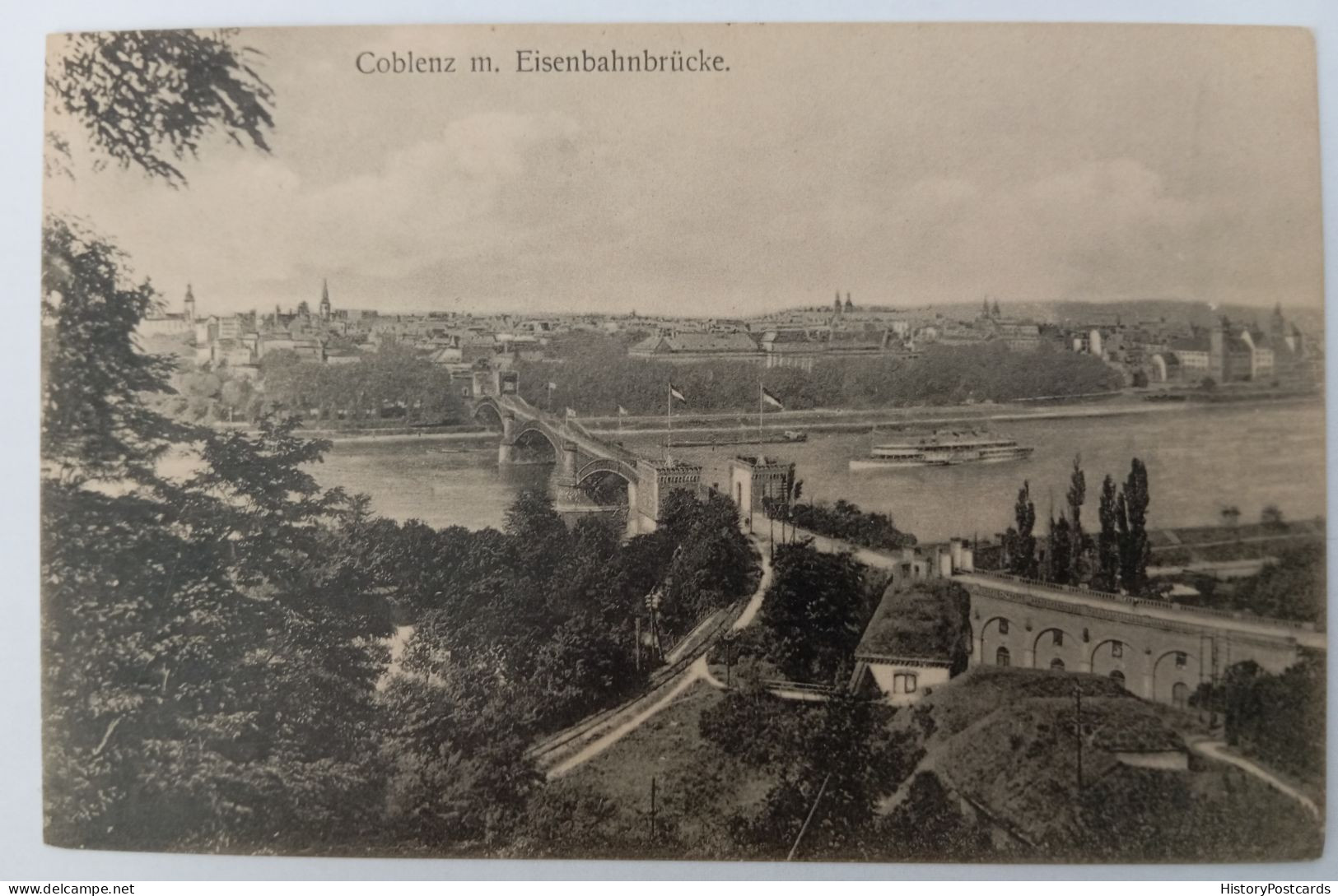 Koblenz Mit Eisenbahnbrücke, Ca. 1930 - Koblenz