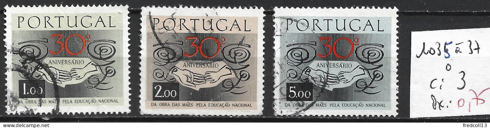 PORTUGAL 1035 à 37 Oblitérés Côte 3 € - Oblitérés