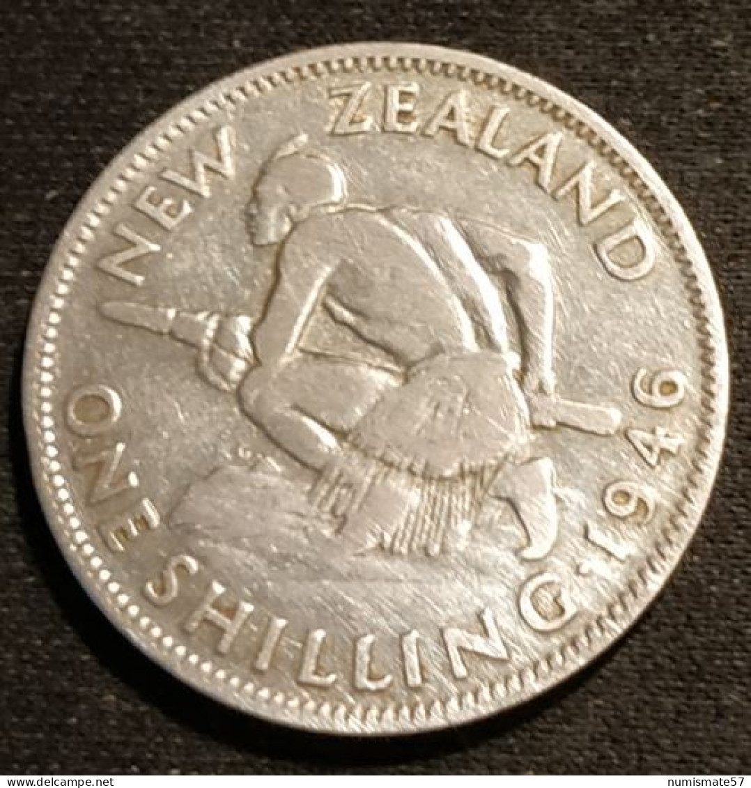 NOUVELLE ZELANDE - NEW ZEALAND - 1 SHILLING 1946 - Argent - Silver - George VI - KM 9 - Nieuw-Zeeland