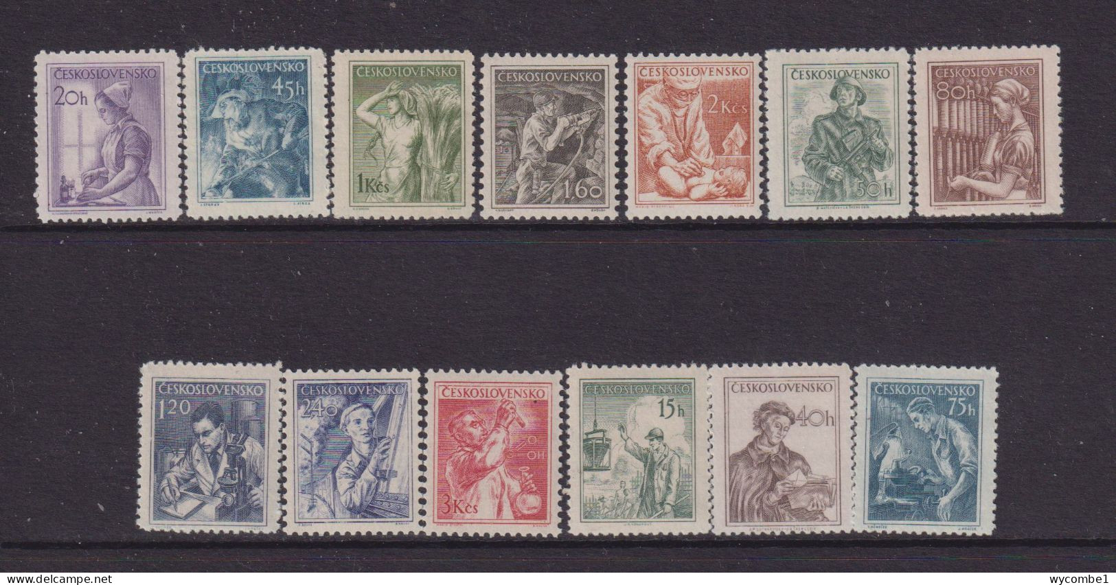 CZECHOSLOVAKIA  - 1954  Occupations Definitives  Set  Never Hinged Mint - Ungebraucht