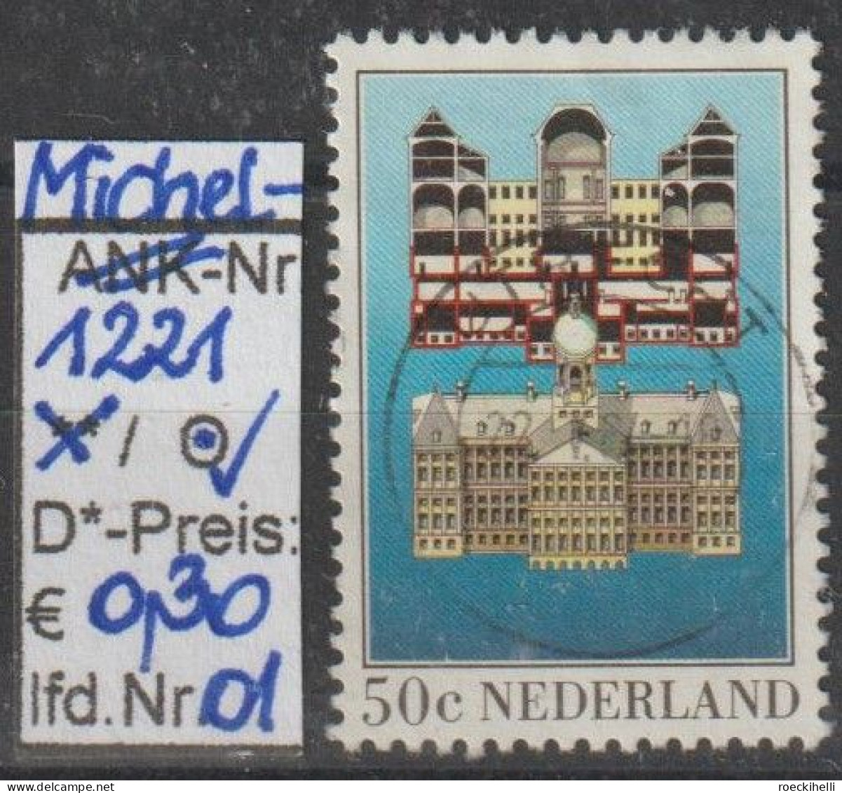 1982 - NIEDERLANDE - SM "Königl. Schloss A.d.Dam, Amsterdam" 50 C Mehrf. - O Gestempelt - S.Scan  (1221o 01-02 Nl) - Usados