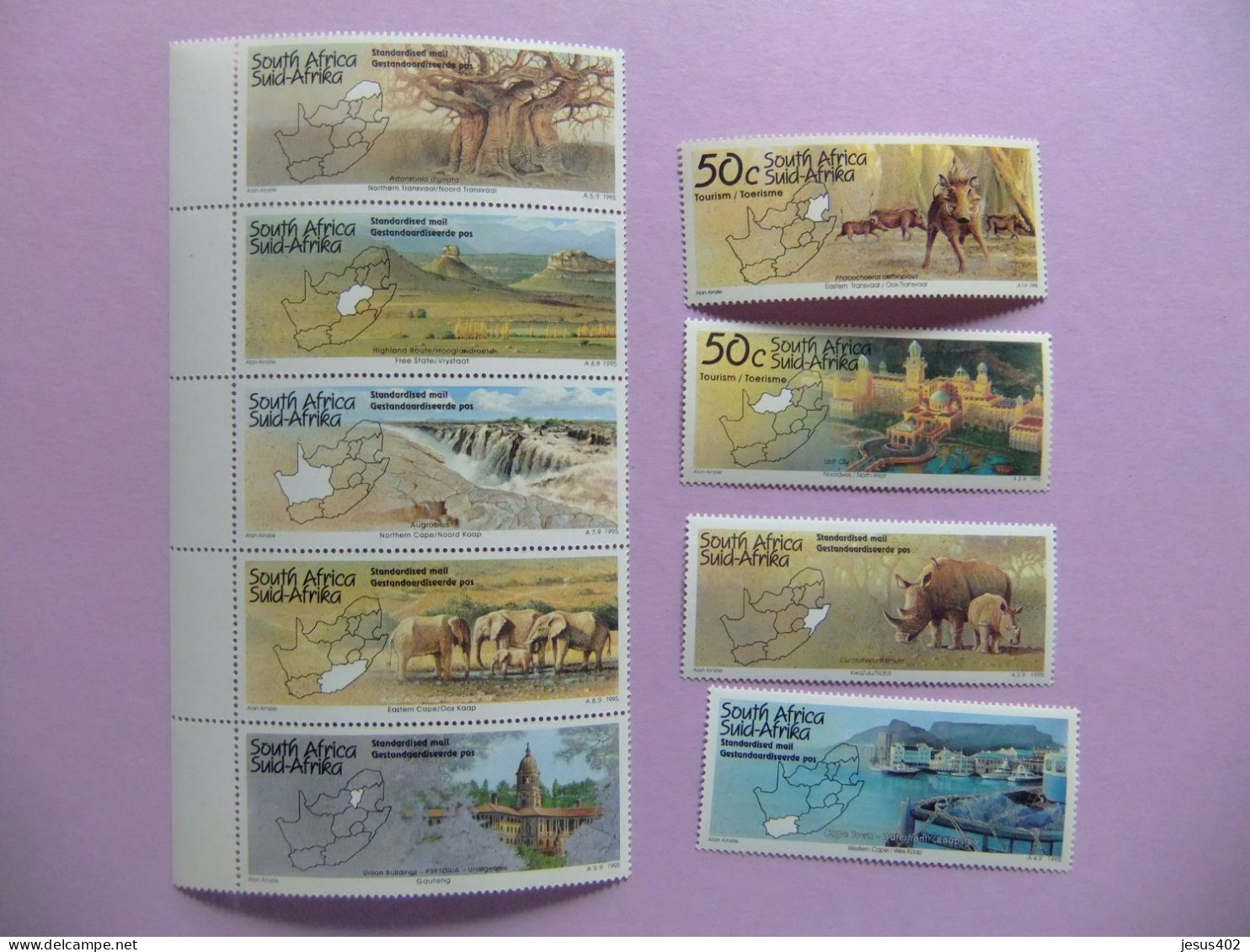 48 AFRICA DEL SUR / RSA 1995 / TURISMO / YVERT 866+869/871+ 878/82 MNH - Ongebruikt