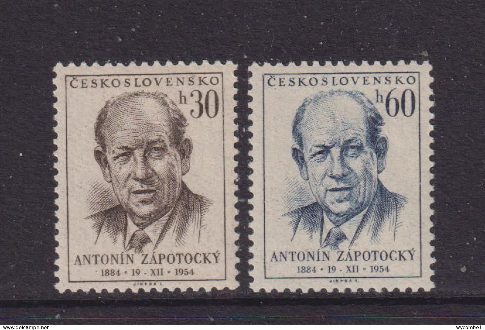 CZECHOSLOVAKIA  - 1954  Zapotocky  Set  Never Hinged Mint - Ungebraucht