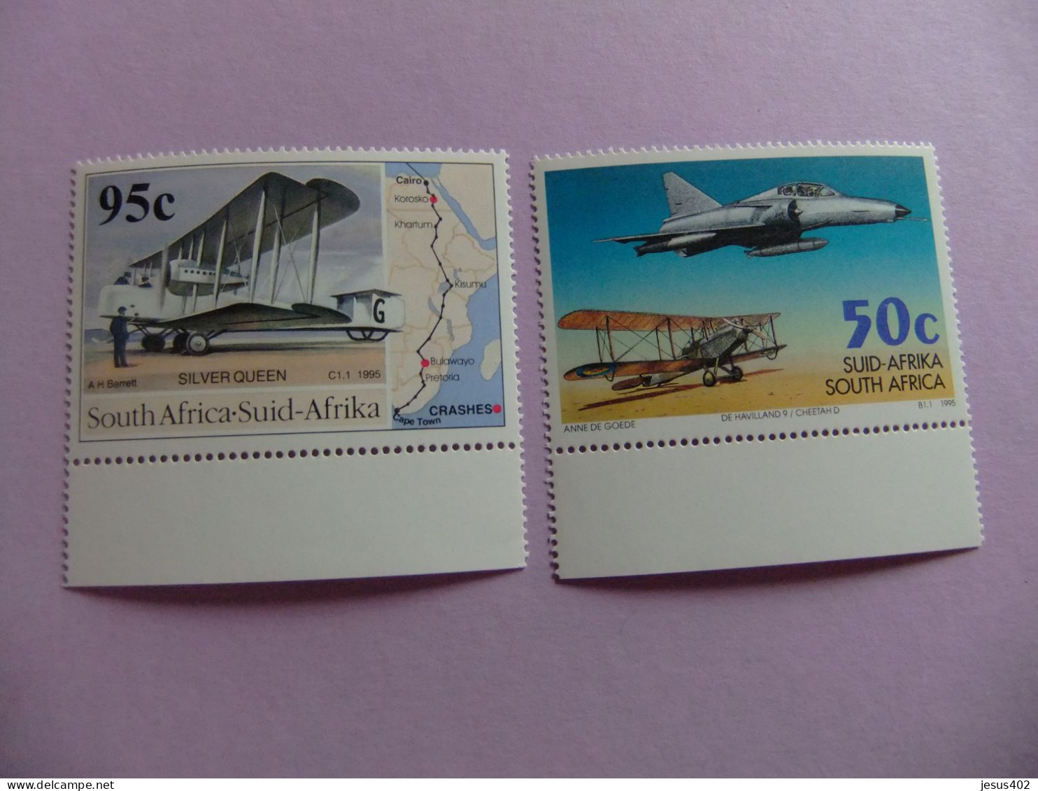 48 AFRICA DEL SUR / RSA 1995 / EJERCITO DEL AIRE +1 VUELO TRANSAFRICANO / YVERT 867 + 868 MNH - Neufs