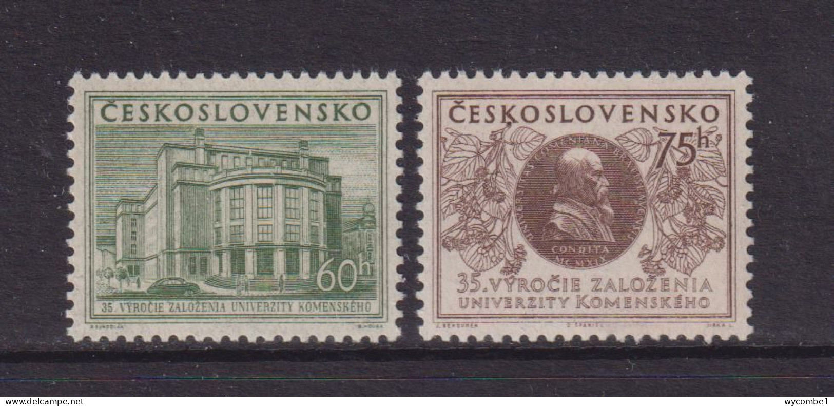 CZECHOSLOVAKIA  - 1955  Comenius University  Set  Never Hinged Mint - Unused Stamps