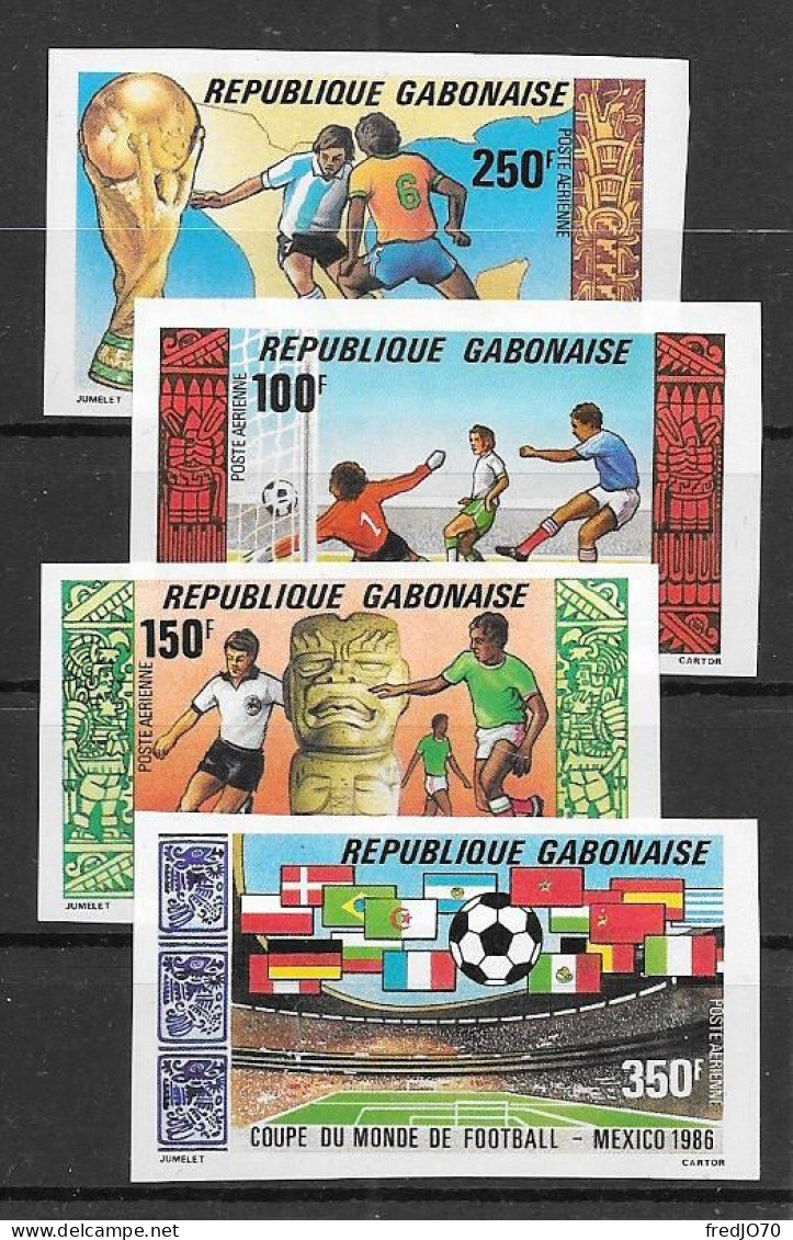 Gabon Série Complète Non Dentelé Imperf Football CM 86 ** - 1986 – Messico