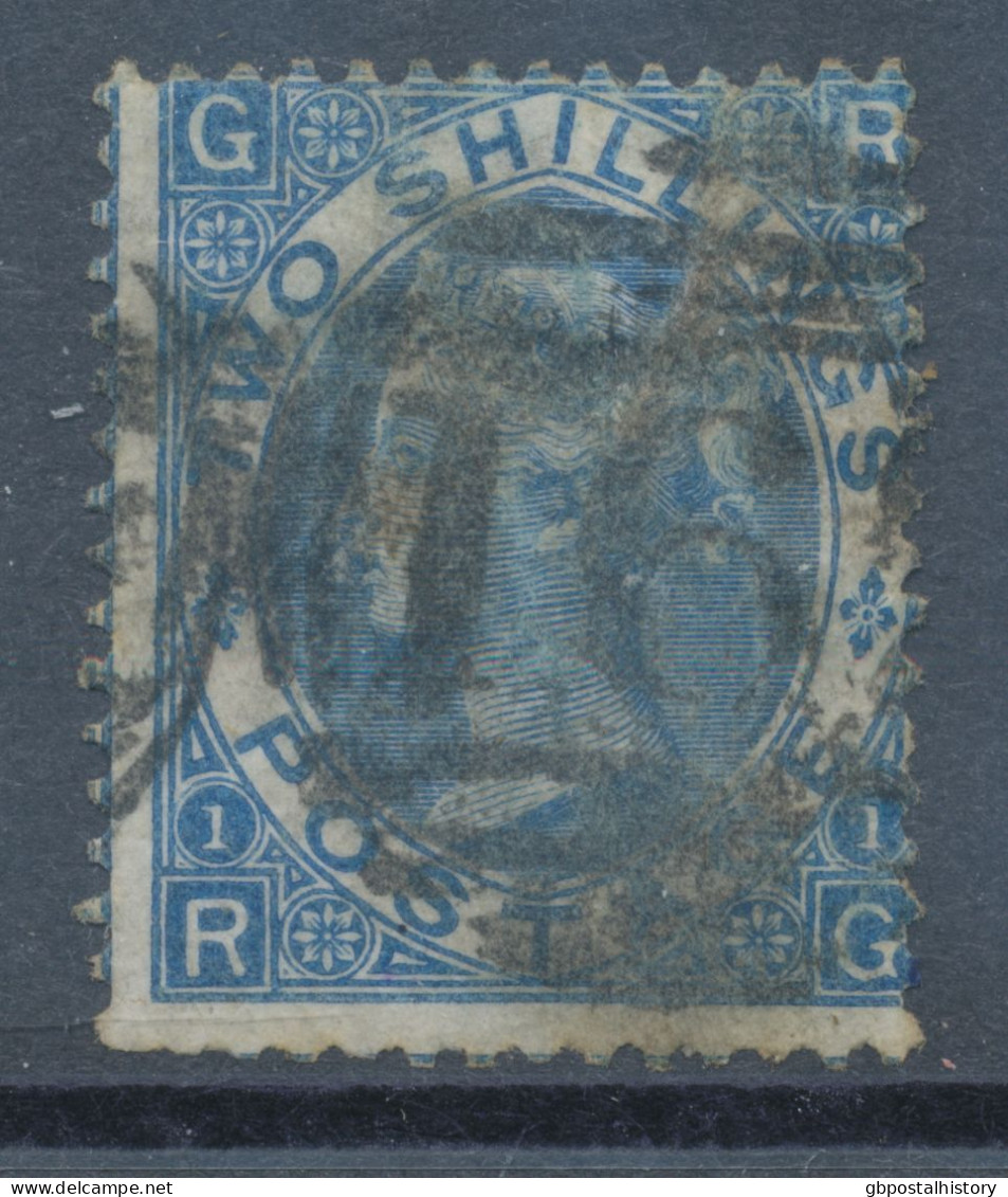 GB 1867 Queen Victoria 2sh Deep Blue Pl.1 (RG) Sound Used With Duplex „162 CARDIFF“ (SG 119 £ 240.-) - Oblitérés