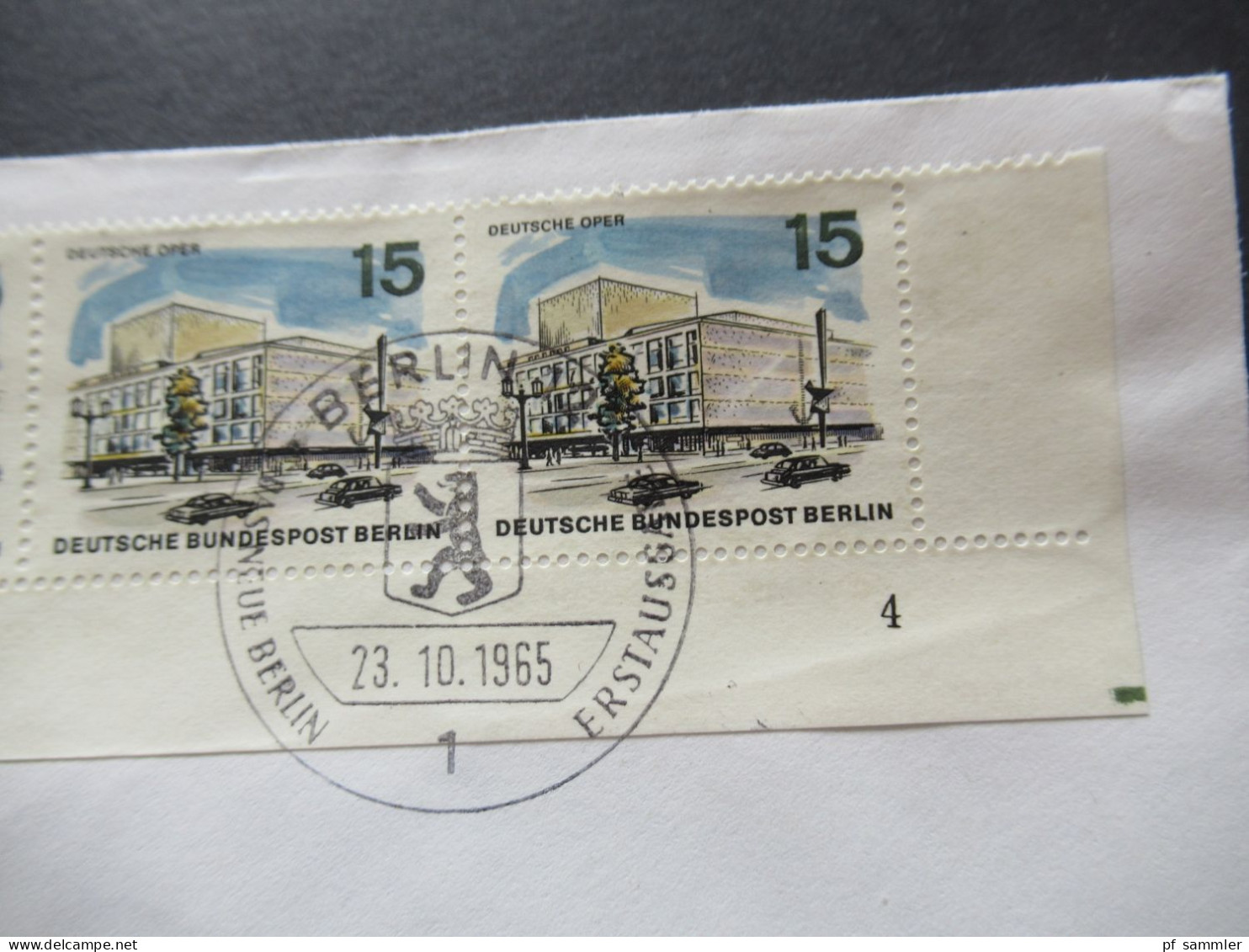 Berlin (West) 1965 Das Neue Berlin MiF Nr.255 Als 4er Streifen Eckrand Mit Formnummer 4 SSt Berlin Durch Eilboten Expres - Cartas & Documentos