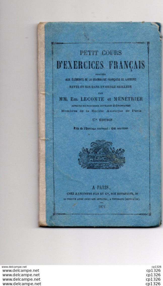 7z Petit Cours D'exercices Français Grammaire Petit Manuel De 1871 - 12-18 Anni