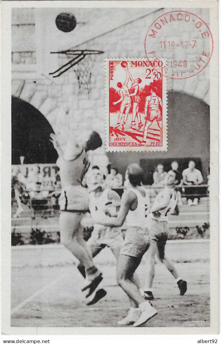 1948 Le Basket Ball Aux Jeux Olympiques De Londres (Carte Maxi. De Monaco) - Verano 2008: Pékin