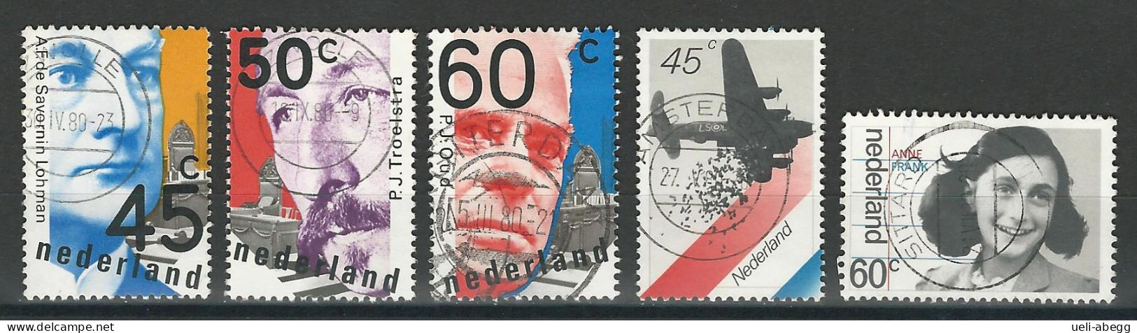 Niederlande NVPH 1191-93, 1198-99 , Mi 1151-53, 1158-59 O - Gebraucht