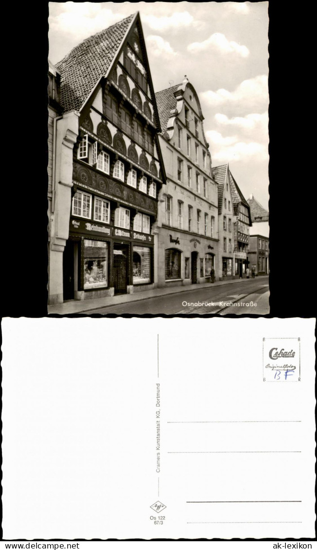 Ansichtskarte Osnabrück Krahnstrasse, Geschäfte Und Weinhandlung 1967 - Osnabrueck