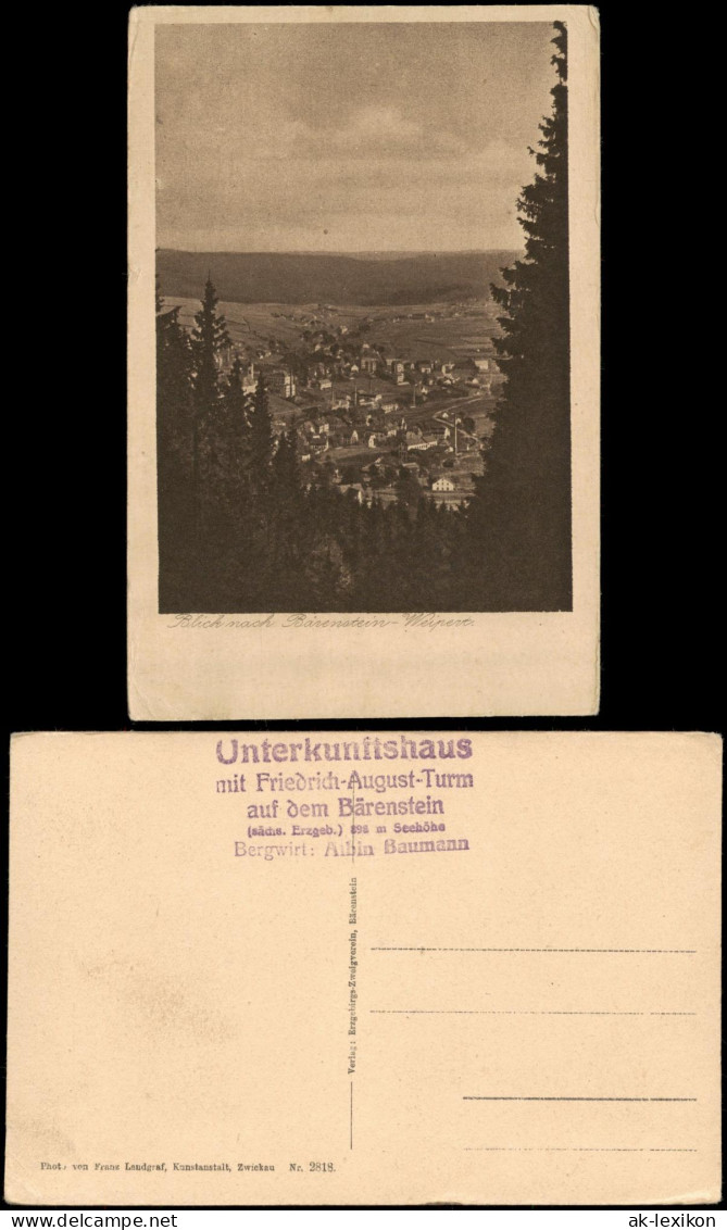 Bärenstein-Altenberg (Erzgebirge)  (Bärenstein/Erzgebirge) Blick Weipert 1920 - Bärenstein