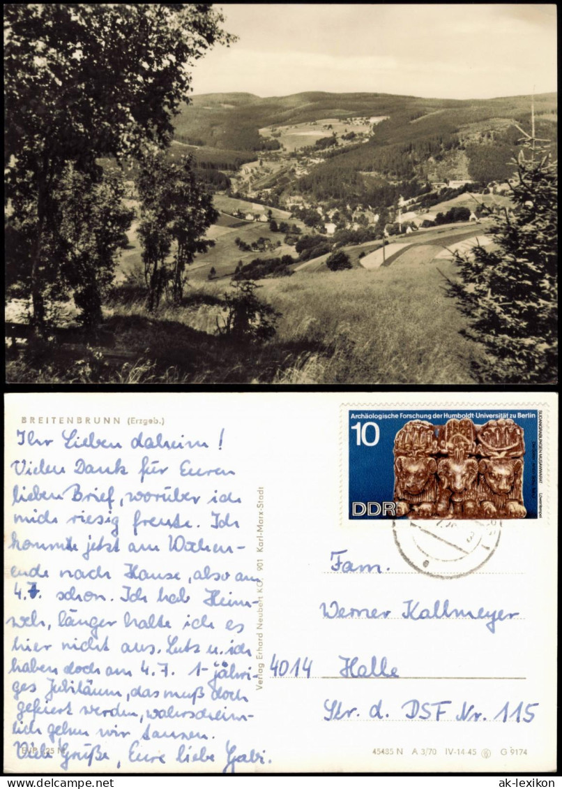 Breitenbrunn (Erzgebirge) Panorama-Ansicht, Ort Im Erzgebirge 1970 - Breitenbrunn