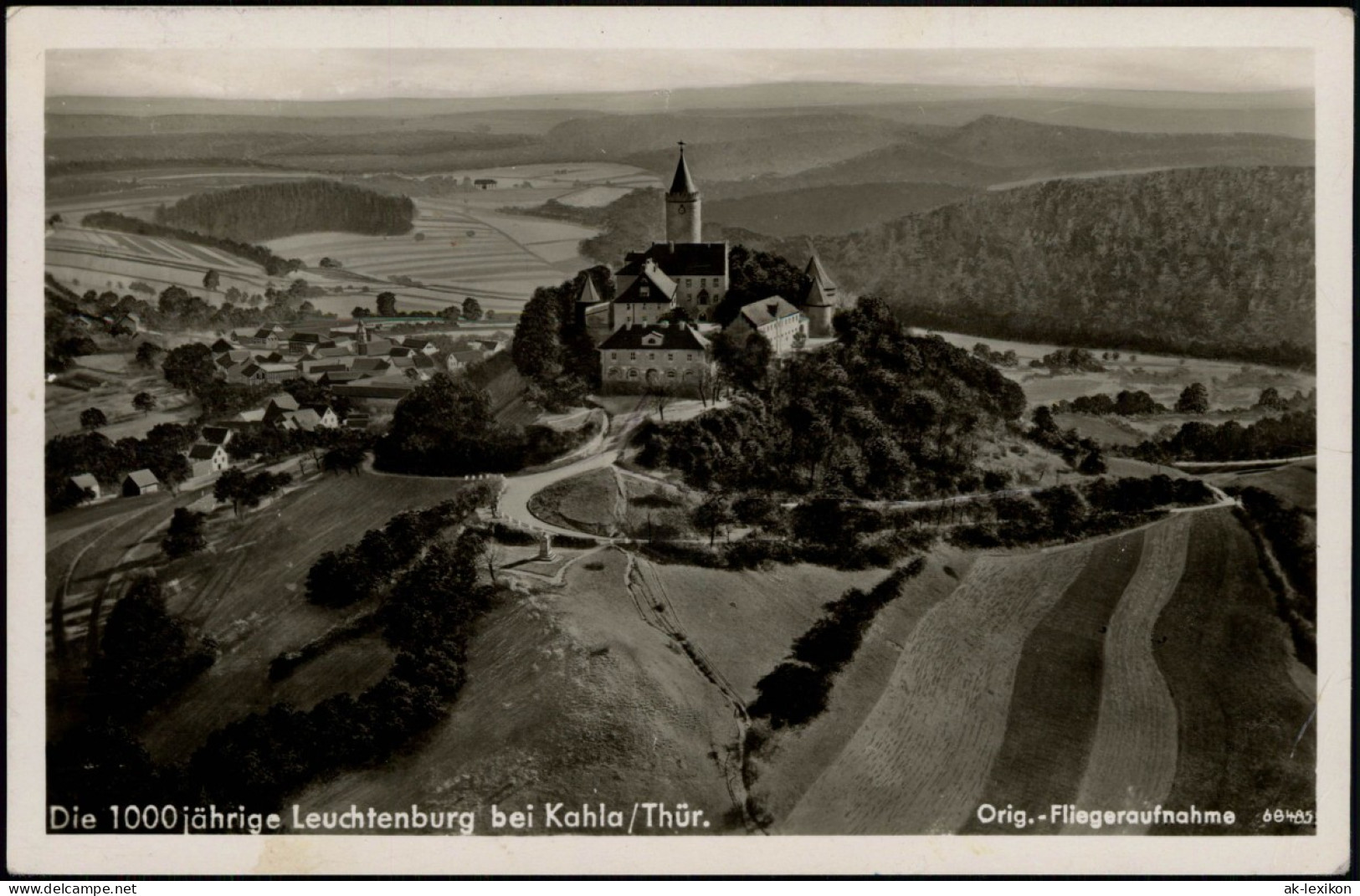Ansichtskarte Kahla (Thüringen) Luftbild 1932  Gel. 1950 - Kahla