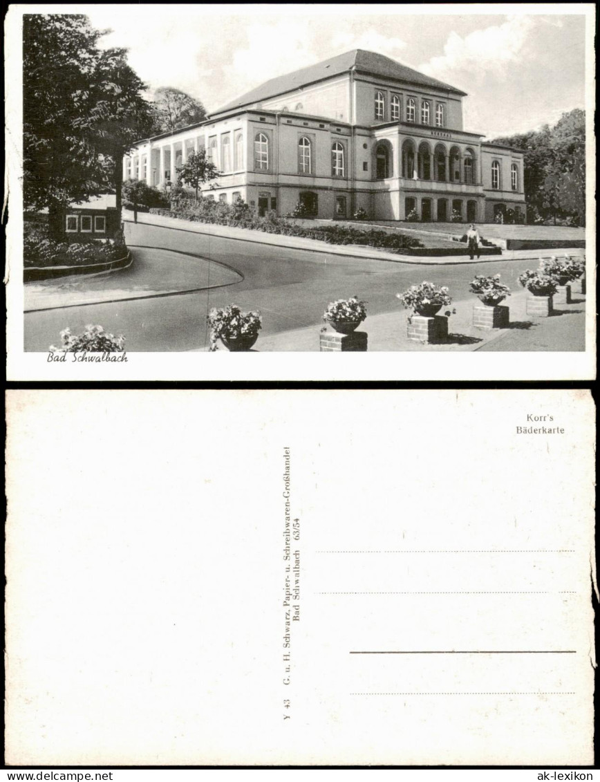 Ansichtskarte Bad Schwalbach Langenschwalbach Straßenbahn Am Kursaal 1956 - Bad Schwalbach