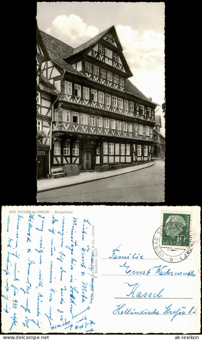 Ansichtskarte Bad Sooden-Allendorf Straßenpartie - Bürgerhaus 1961 - Bad Sooden-Allendorf