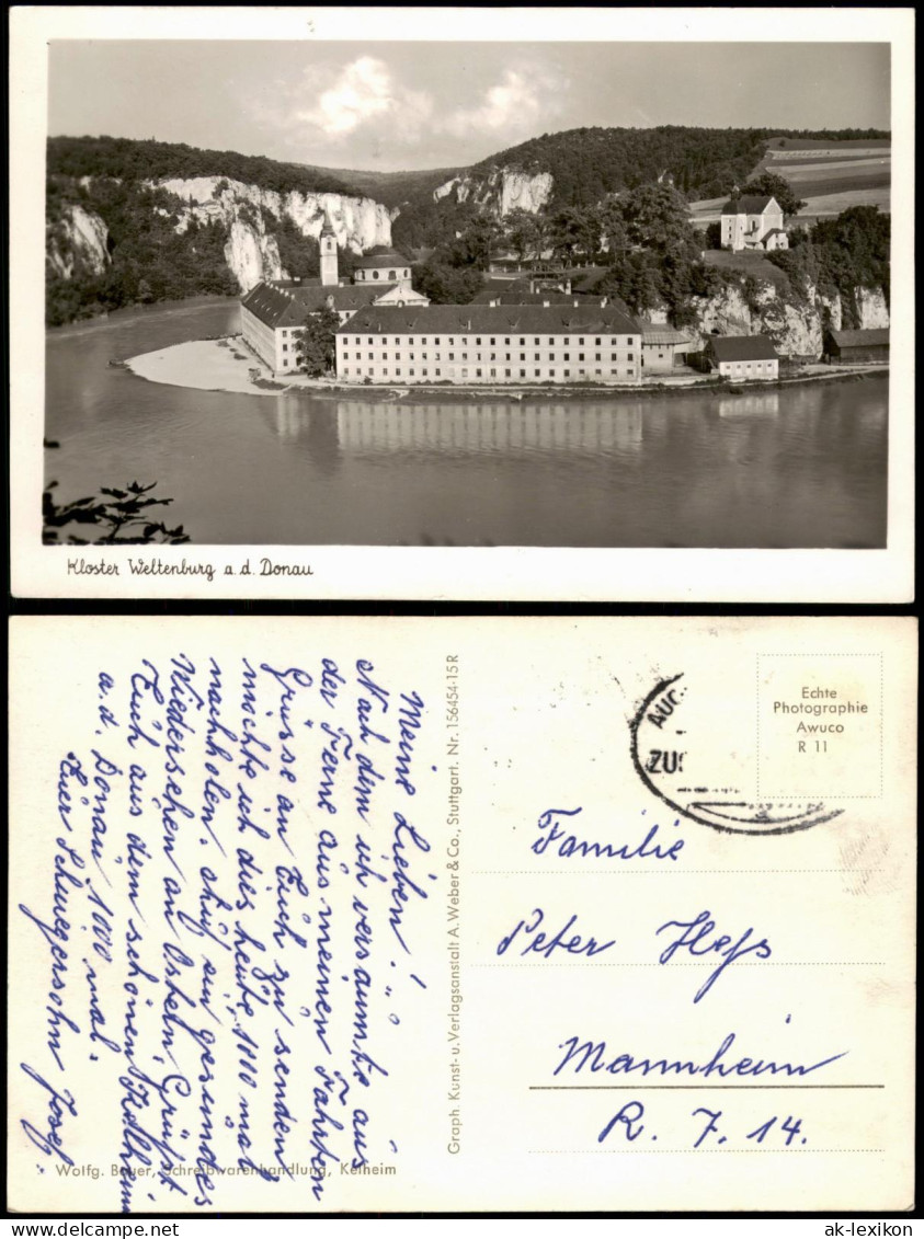 Ansichtskarte Kelheim Panorama Blick Auf Kloster Weltenburg 1955 - Kelheim