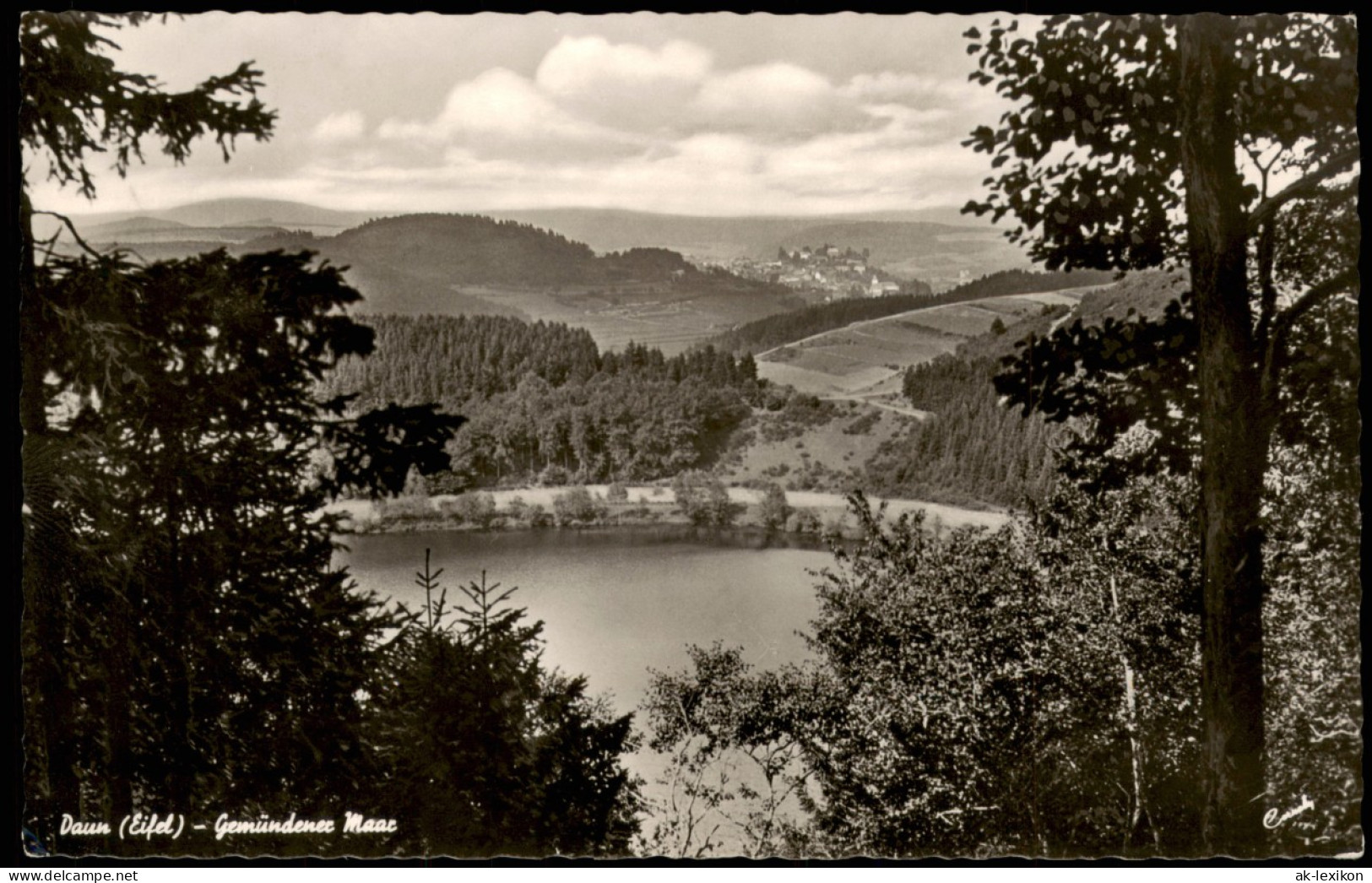 Ansichtskarte Daun Eifel Umland-Ansicht Gemündener Maar 1954 - Daun