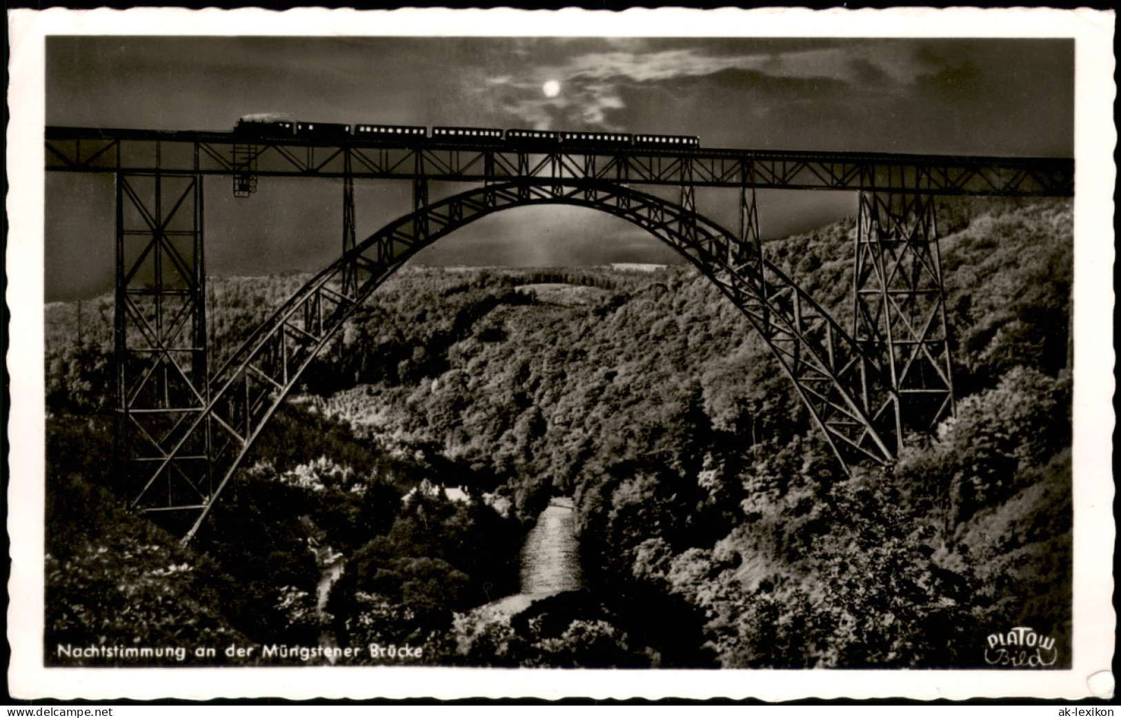 Ansichtskarte Remscheid Nachtstimmung An Der Müngstener Brücke 1958 - Remscheid