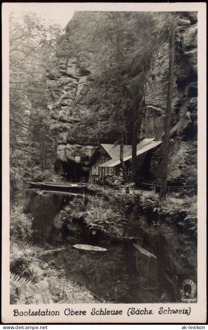 Ansichtskarte Hinterhermsdorf-Sebnitz Bootstation Obere Kirnitzsch 1960 - Hinterhermsdorf