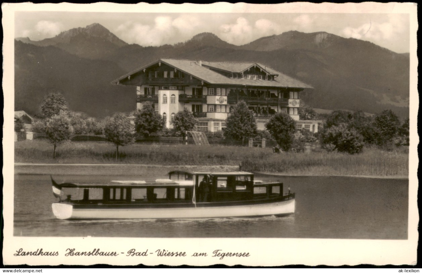 Ansichtskarte Bad Wiessee Landhaus Hanslbauer, Fahrgastschiff 1937 - Bad Wiessee