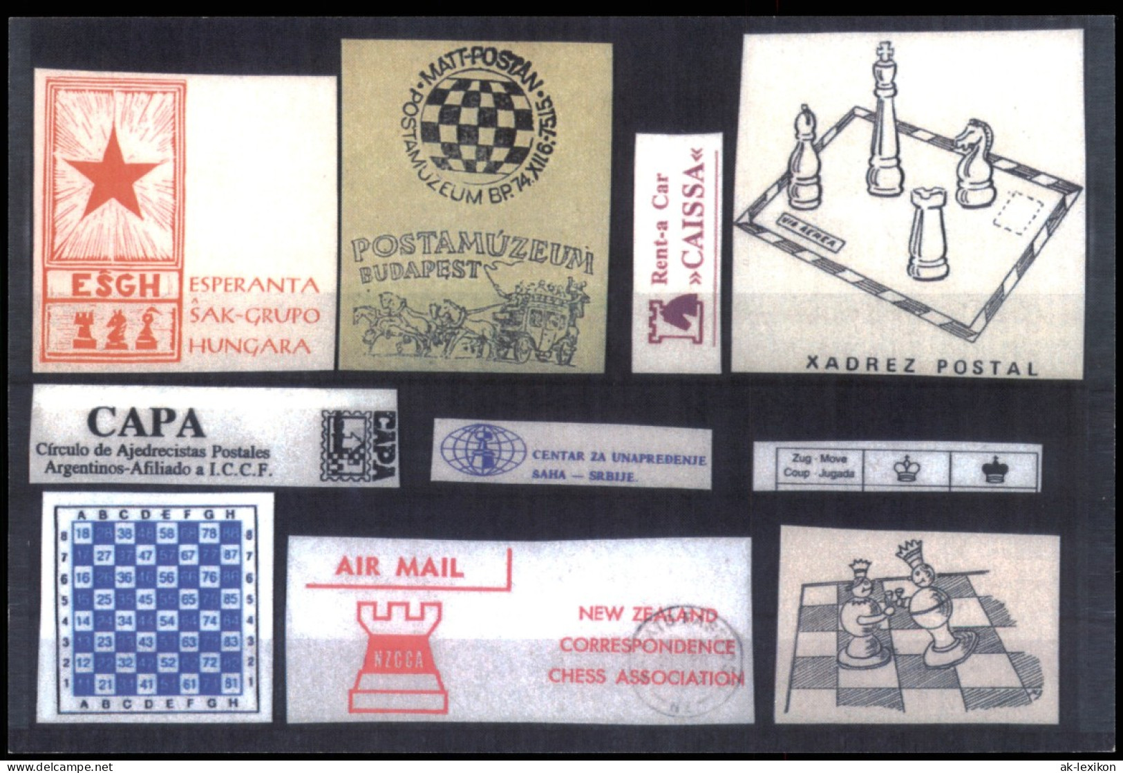 Ansichtskarte  Schach Motive Chess Signs Appearing On Correspondence 1980 - Contemporain (à Partir De 1950)