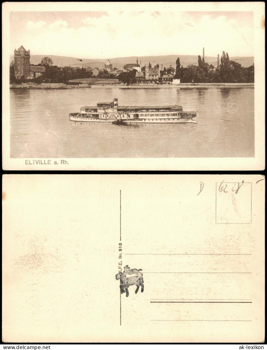 Ansichtskarte Eltville Am Rhein Dampfer, Stadtpartie 1928 - Eltville
