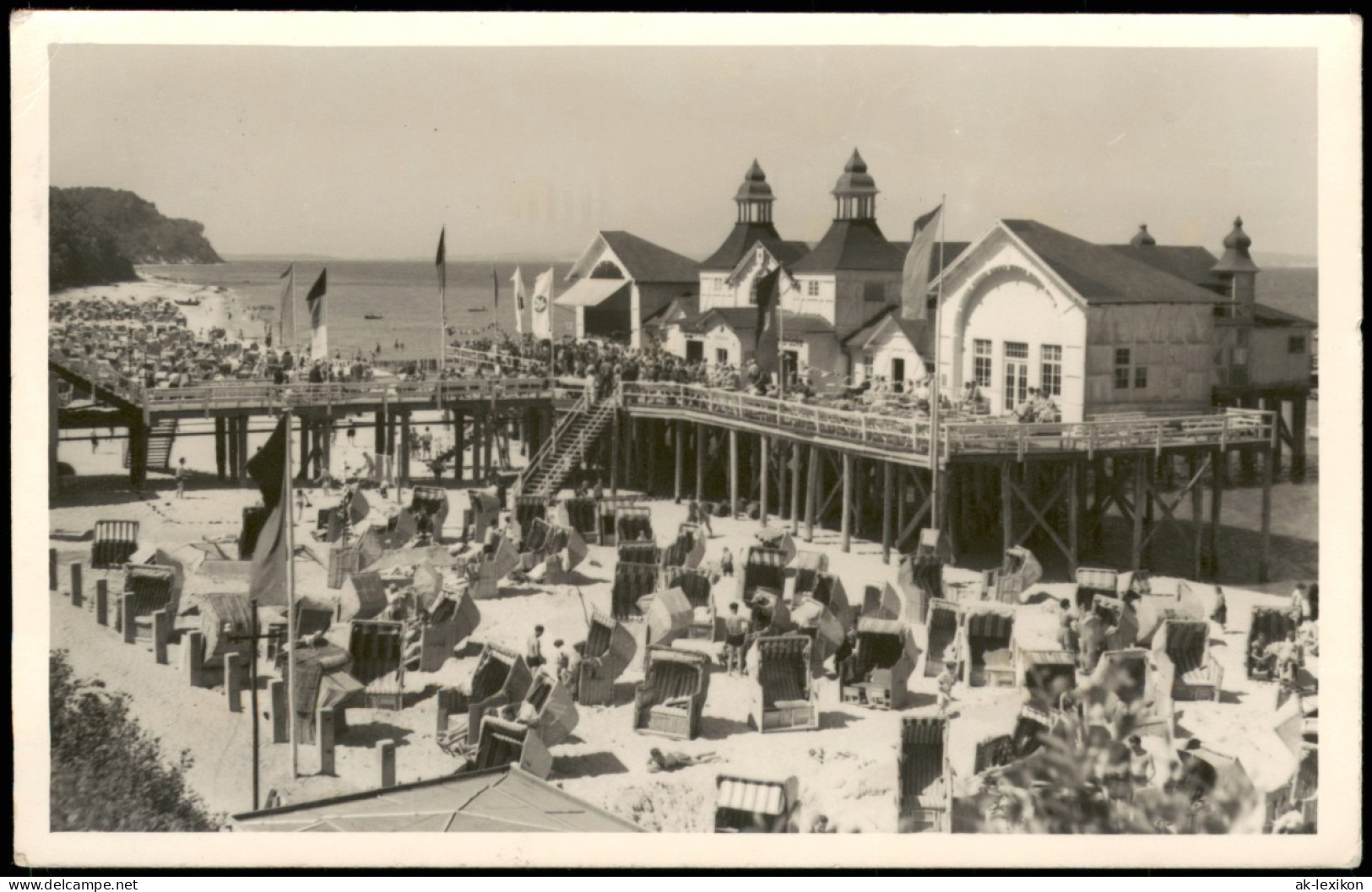 Ansichtskarte Sellin Panorama-Ansicht Belebte Ostsee Seebrücke 1957 - Sellin