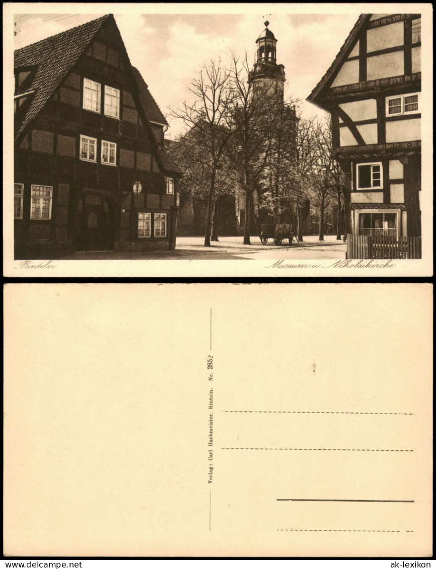 Ansichtskarte Rinteln Museum Und Nikolaikirche 1922 - Rinteln