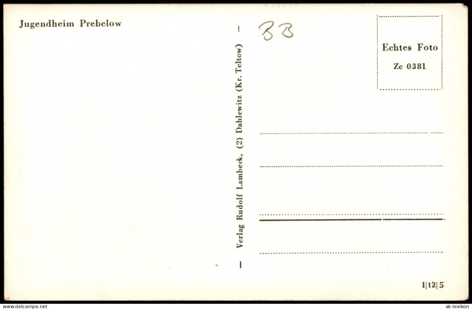 Ansichtskarte Prebelow-Rheinsberg Jugendheim 1960 - Rheinsberg