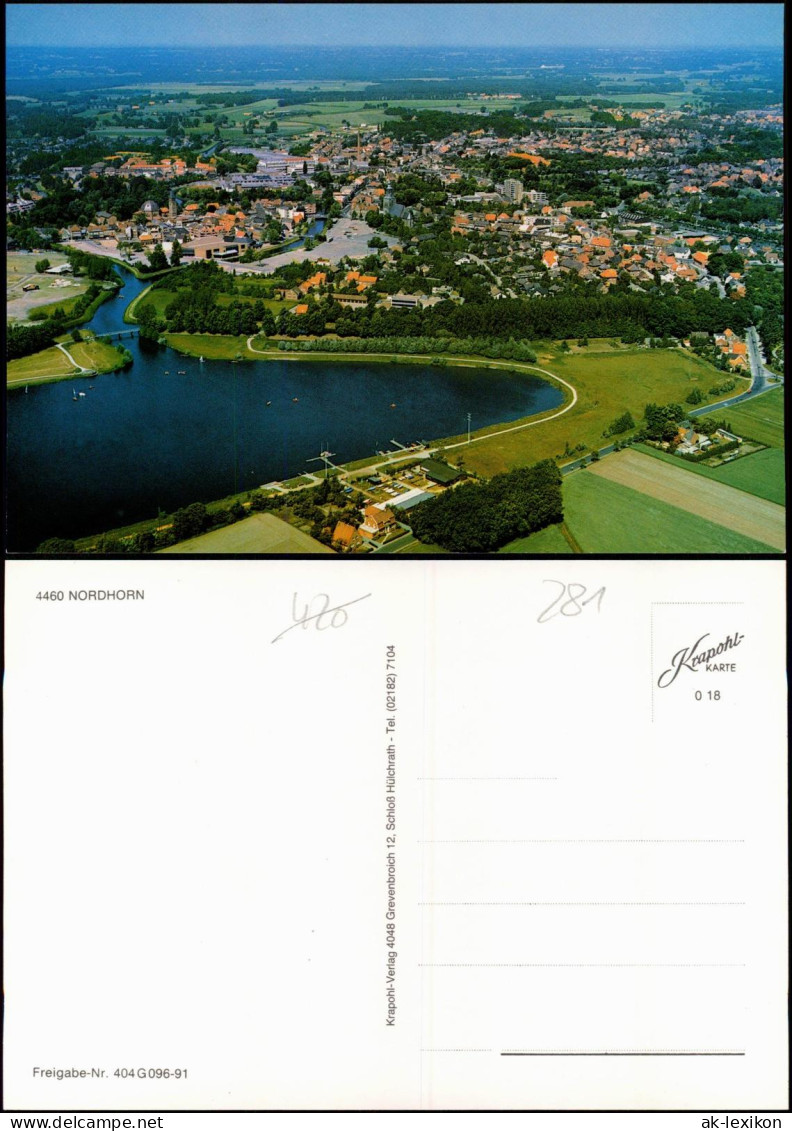 Ansichtskarte Nordhorn Luftbild Gesamtansicht Vom Flugzeug Aus 1980 - Nordhorn