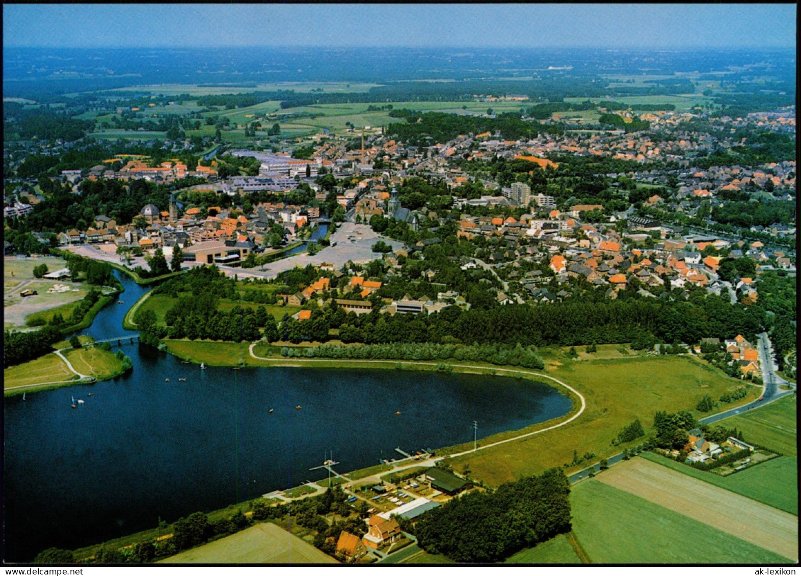 Ansichtskarte Nordhorn Luftbild Gesamtansicht Vom Flugzeug Aus 1980 - Nordhorn