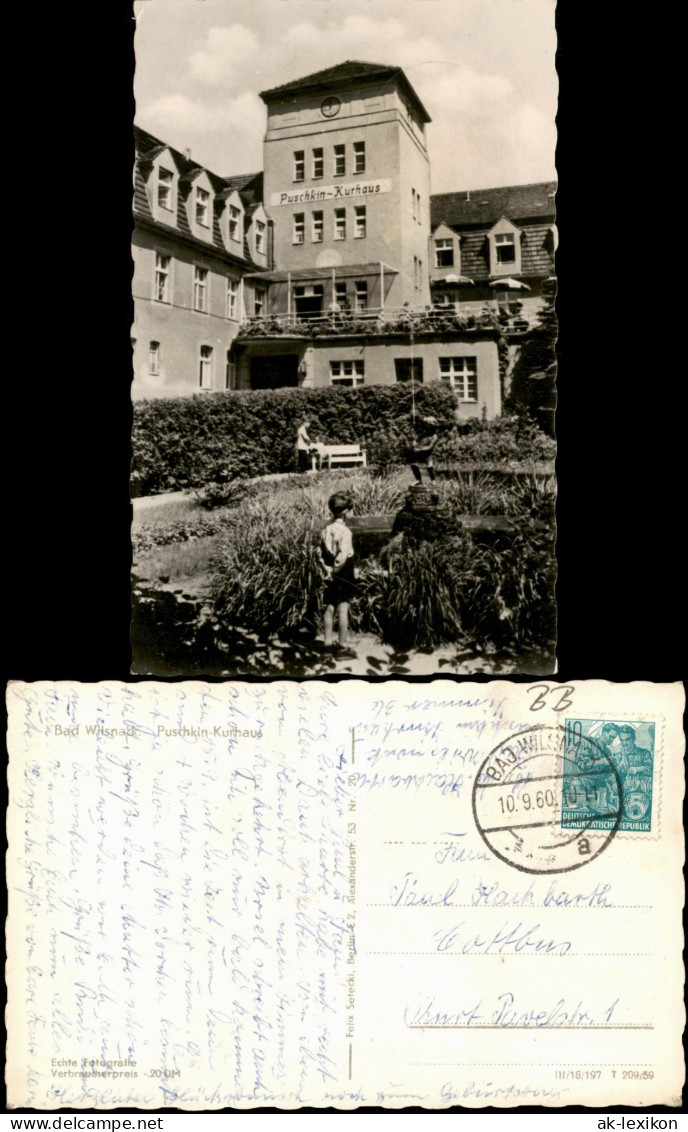 Ansichtskarte Bad Wilsnack Puschkin-Kurhaus; Kind Am Brunnen Im Garten 1960 - Bad Wilsnack