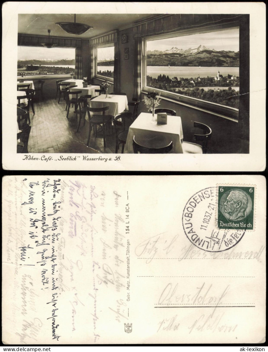 Ansichtskarte Wasserburg Am Bodensee Innenraum - Höhenrestaurant 1937 - Wasserburg A. Bodensee
