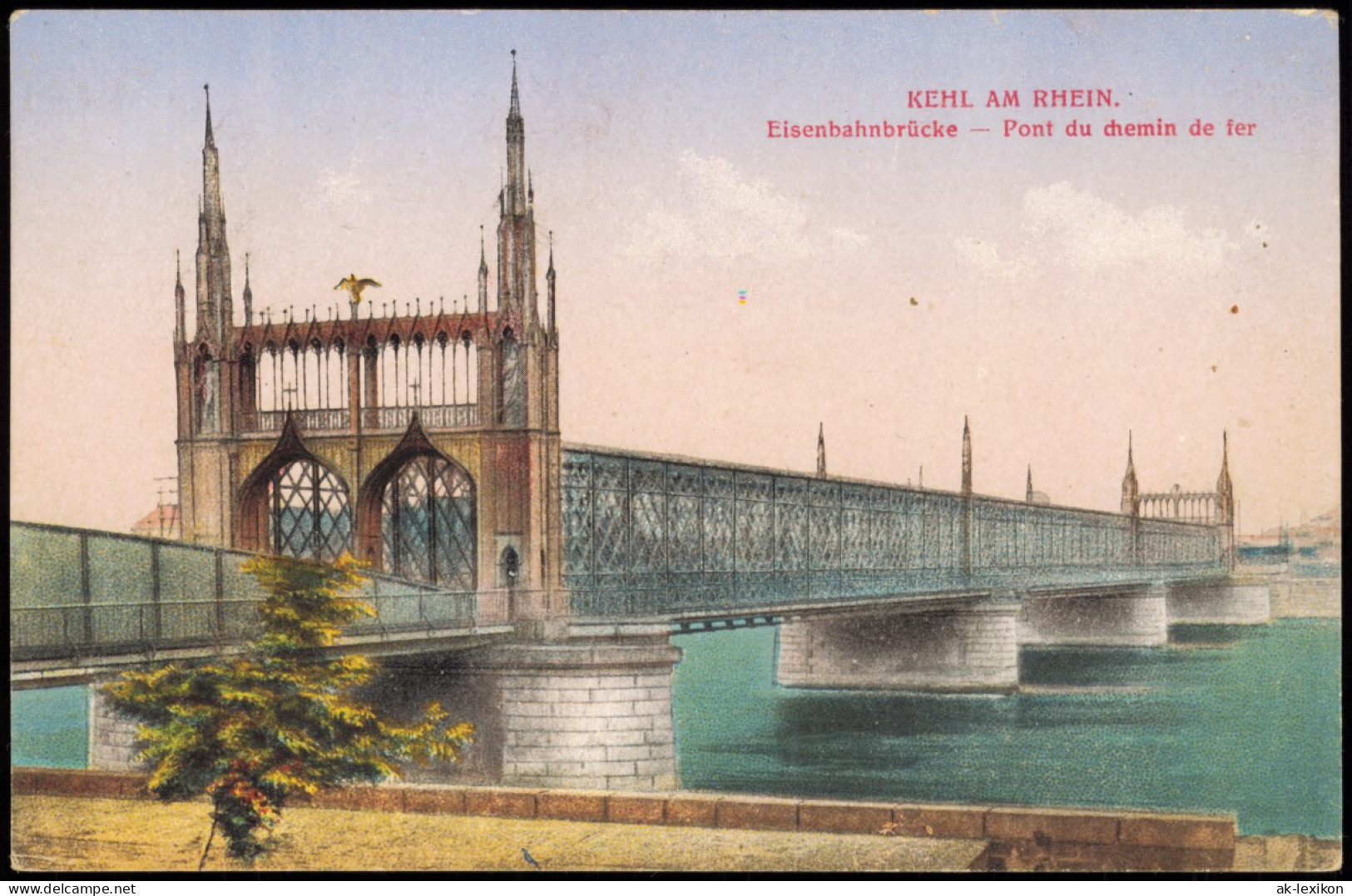 Ansichtskarte Kehl (Rhein) Eisenbahnbrücke Pont Du Chemin De Fer 1920 - Kehl