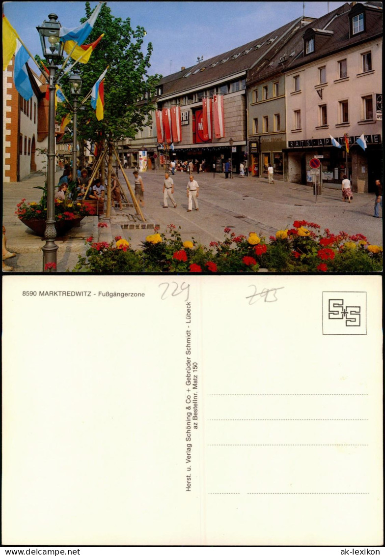Ansichtskarte Marktredwitz Fußgängerzone, Apotheke - Fahnenmeer 1979 - Marktredwitz