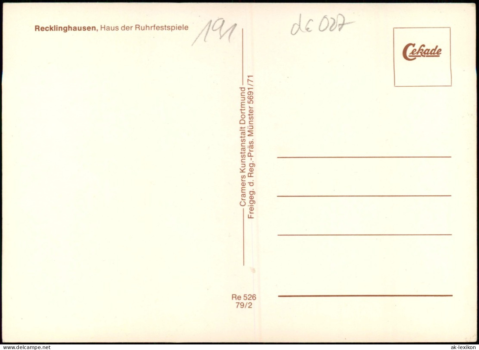 Ansichtskarte Recklinghausen Haus Der Ruhrfestspiele 1972/1979 - Recklinghausen