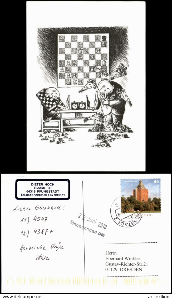 Ansichtskarte  Schach Chess - Spiel Scherzkarte Schachspiel Fernschach 2010 - Contemporain (à Partir De 1950)