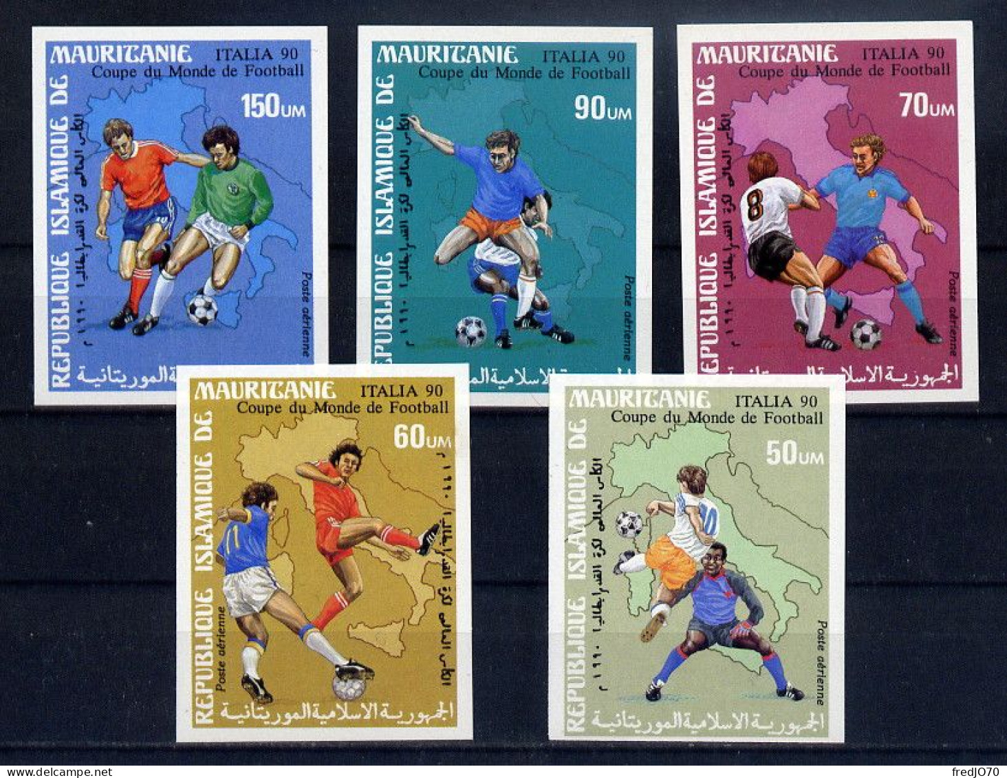 Mauritanie Série Complète Non Dentelé Imperf Football CM 90 ** - 1990 – Italie