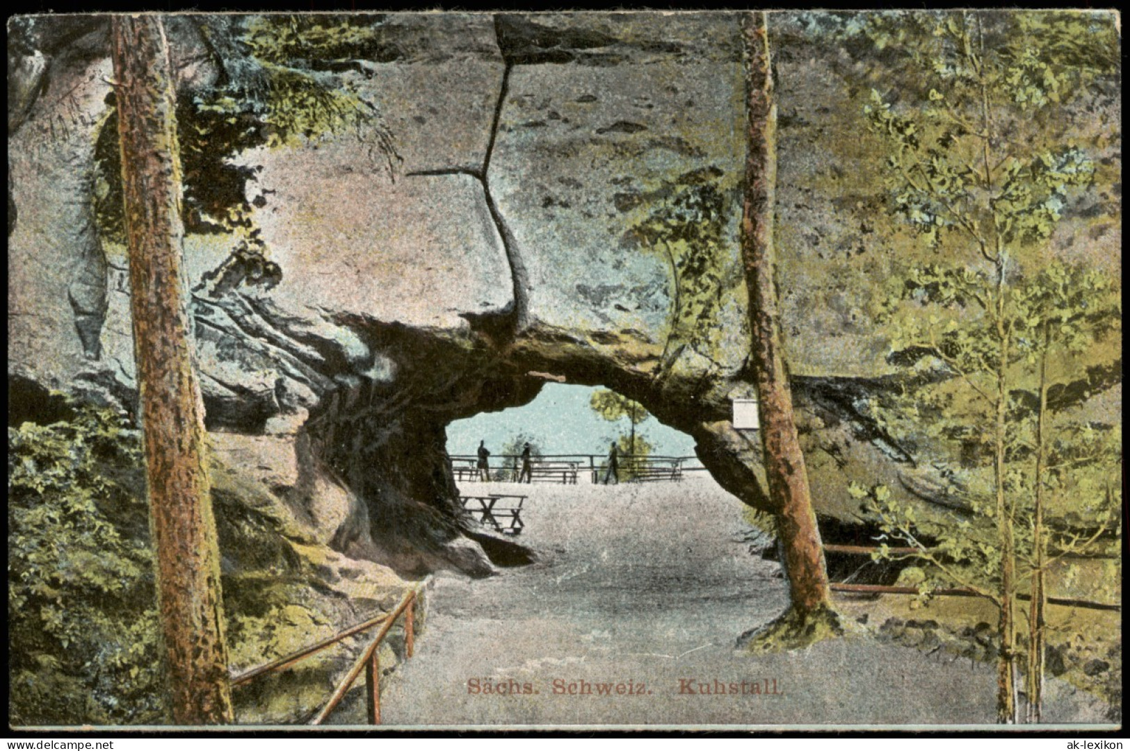 Ansichtskarte Kirnitzschtal-Sebnitz Kuhstall Sächsische Schweiz 1914 - Kirnitzschtal