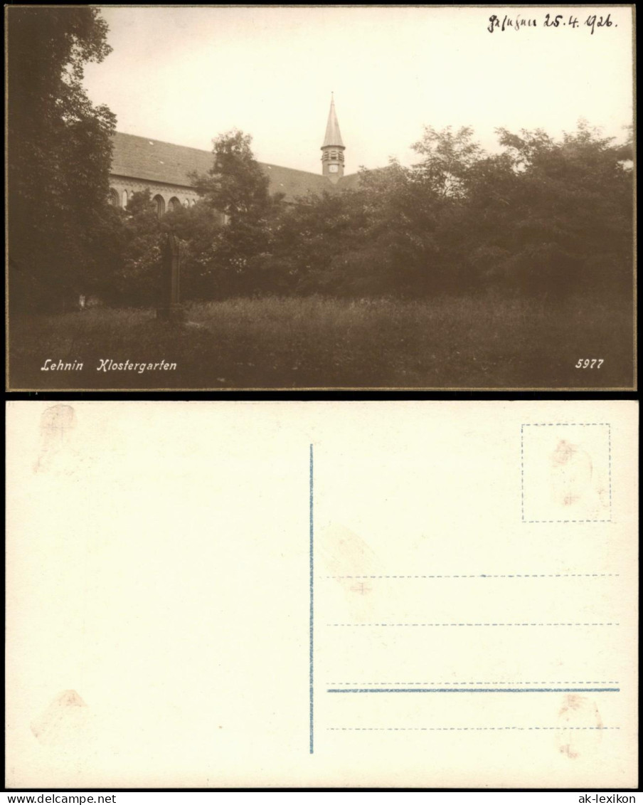 Ansichtskarte Kloster Lehnin Kloster Und Klostergarten, Fotokarte 1926 - Lehnin