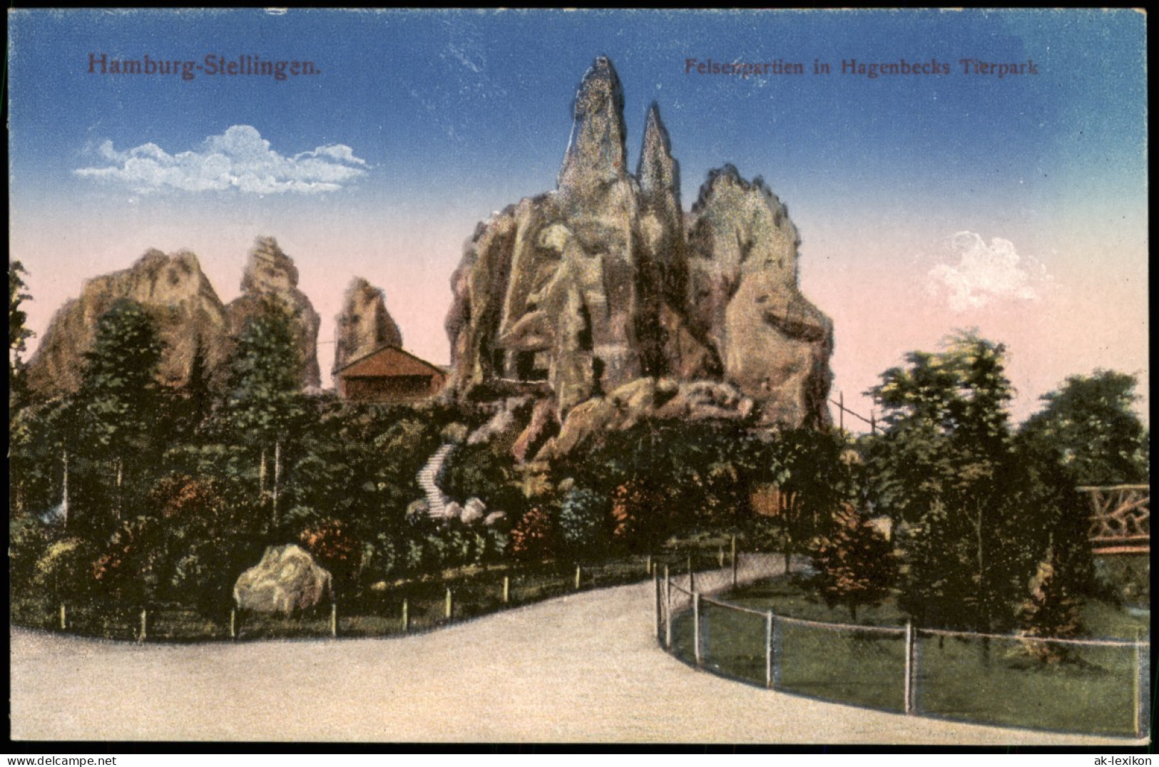 Ansichtskarte Stellingen-Hamburg Tierpark Hagenbeck, Felsenpartien 1913 - Stellingen