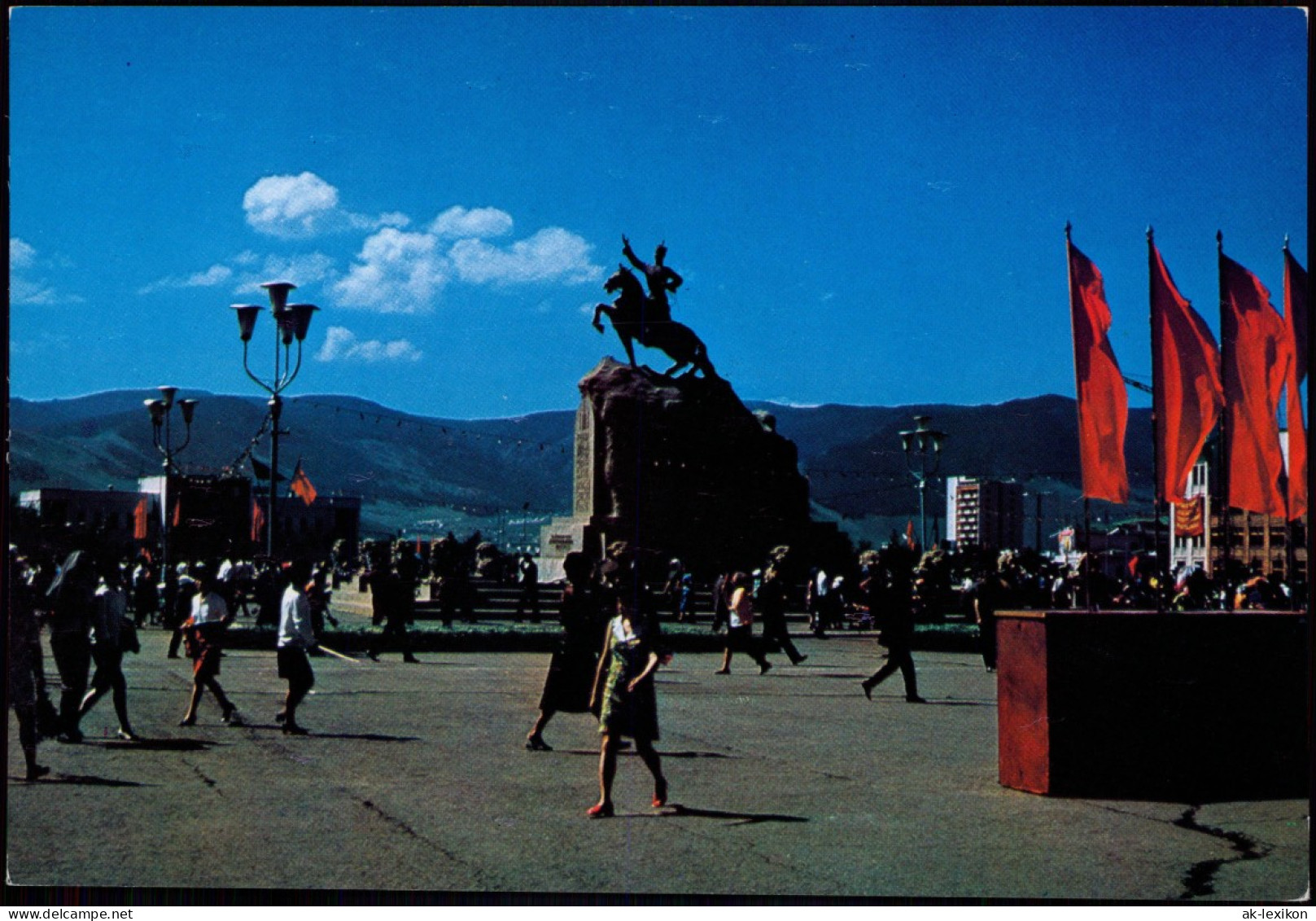 Postcard Ulan Bator Monument To D. Sukhe-Bator, Mongolia 1980 - Mongolië