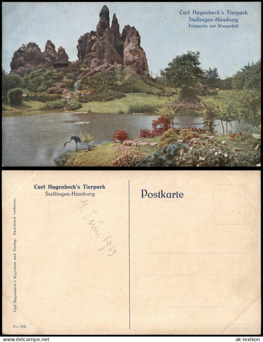 Stellingen-Hamburg Carl Hagenbeck's Tierpark Felspartie Mit Wasserfall 1812 - Stellingen