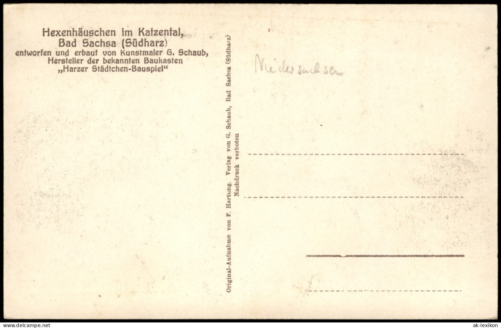 Ansichtskarte Bad Sachsa Hexenhäuschen Im Katzental, Südharz 1926 - Bad Sachsa