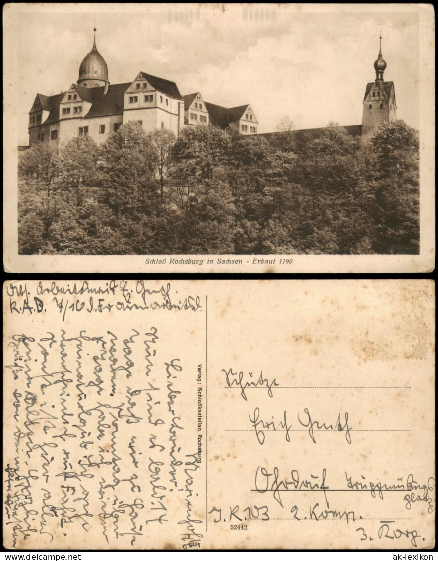 Ansichtskarte Rochsburg-Lunzenau Schloss Rochsburg 1916 - Lunzenau