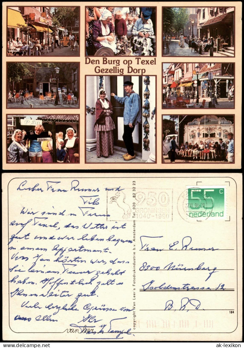 Postkaart Texel Mehrbildkarte Den Burg Op Texel Gezellig Dorp 1990 - Texel