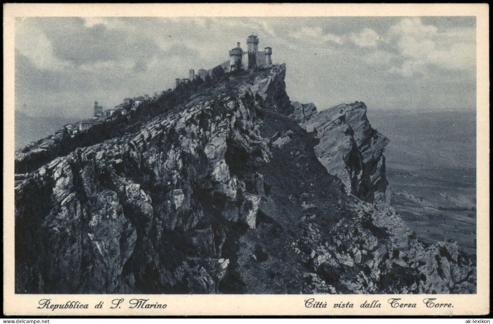 Postcard San Marino Città Vista Dalla Cerza Corre. 1934 - San Marino