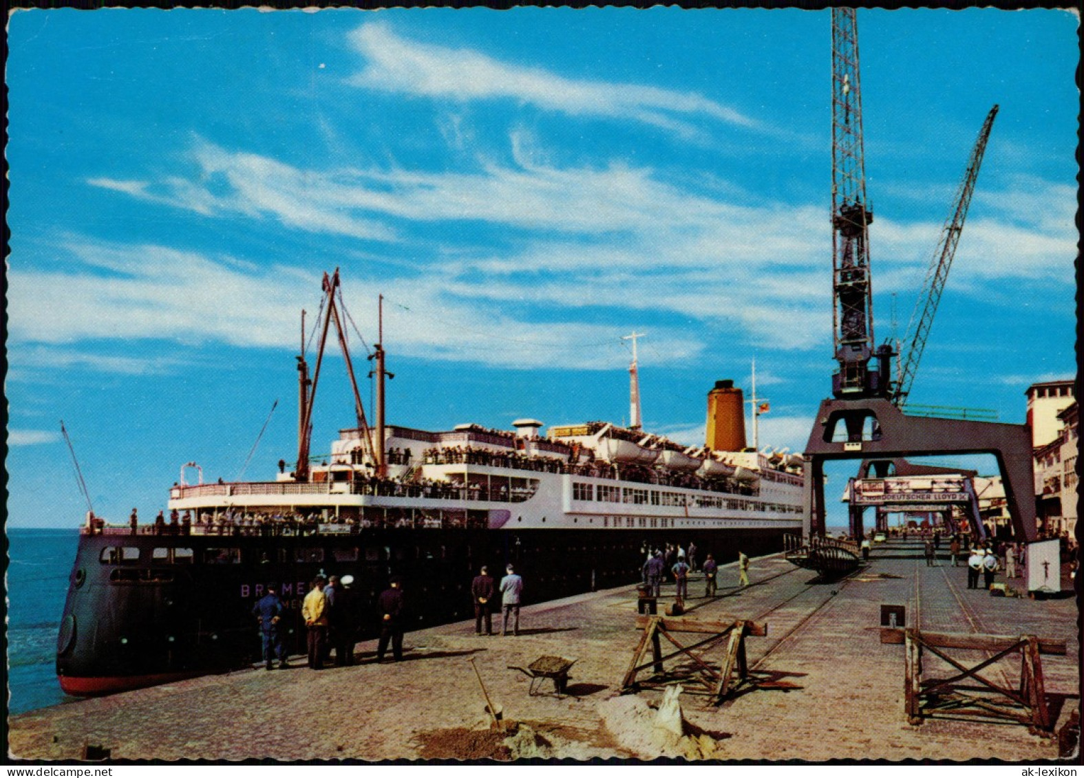 Bremerhaven Columbushafen Columbuskai Mit Dampfer Schiff TS BREMEN 1971 - Bremerhaven